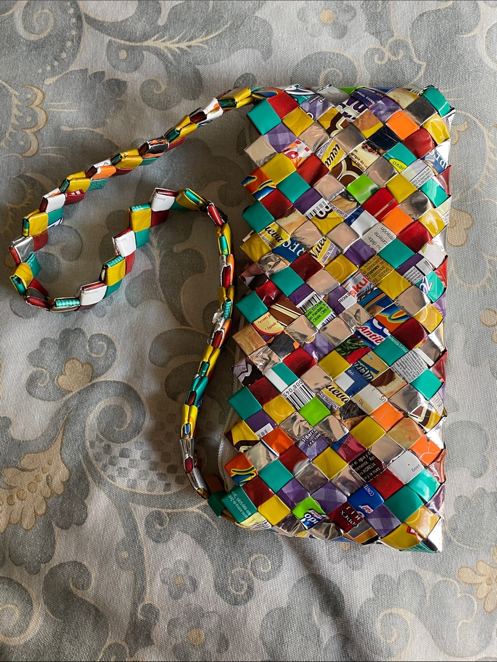 Handwoven Recycled Multi-Color Crossbody Bag